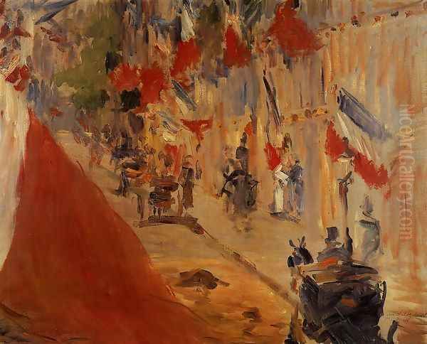 Rue Mosnier Decorated with Flags Oil Painting by Edouard Manet