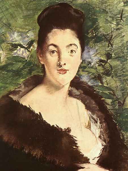 Lady with a Fur 1880 Oil Painting by Edouard Manet