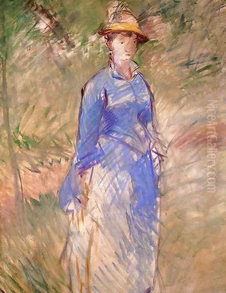 Young Woman in the Garden I Oil Painting by Edouard Manet