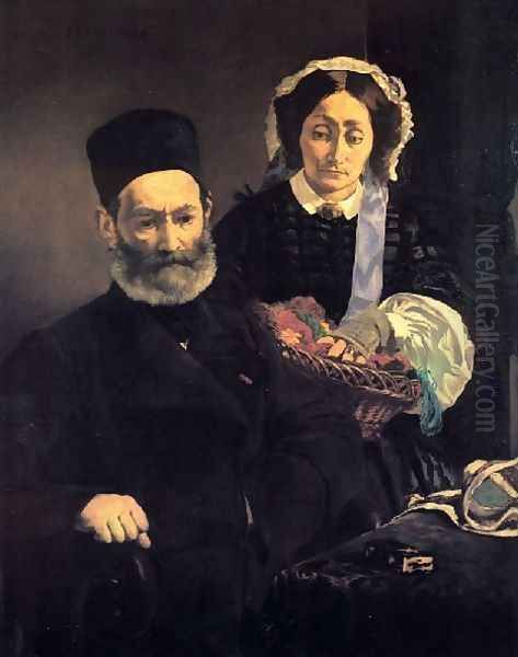 Mr And Mme Auguste Manet Oil Painting by Edouard Manet