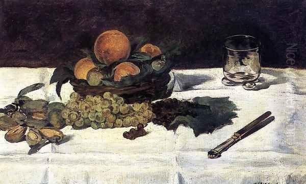 Fruit on a Table Oil Painting by Edouard Manet