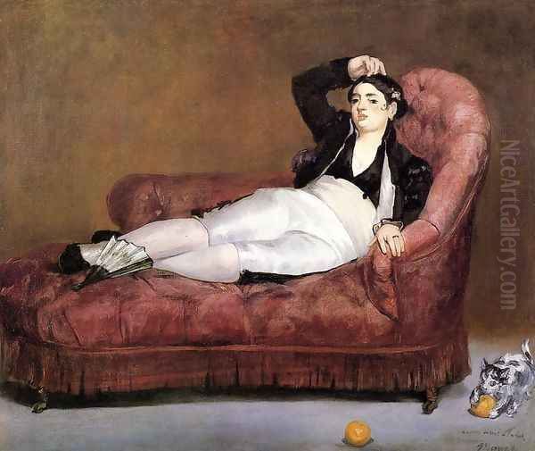 Young Woman Reclining Oil Painting by Edouard Manet