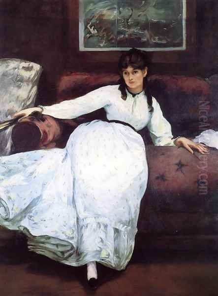 Repose: Portrait of Berthe Morisot Oil Painting by Edouard Manet