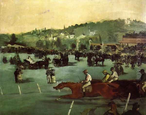 The Races in the Bois de Boulogne Oil Painting by Edouard Manet