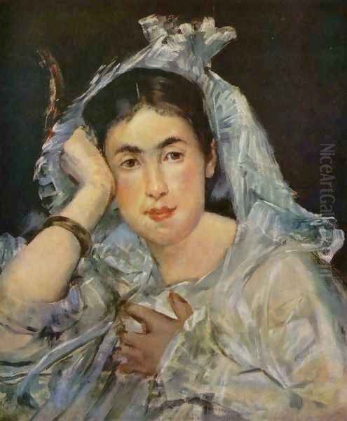 Marguerite de Conflans Wearing a Hood Oil Painting by Edouard Manet