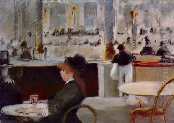 Interior of a Cafe Oil Painting by Edouard Manet