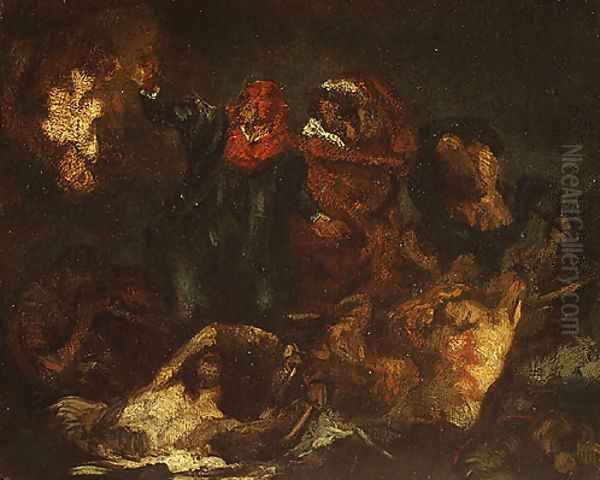 Copy after Delacroix's Bark of Dante ca. 1859 Oil Painting by Edouard Manet