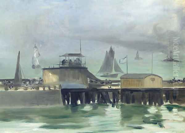 La jetee de Boulogne Oil Painting by Edouard Manet