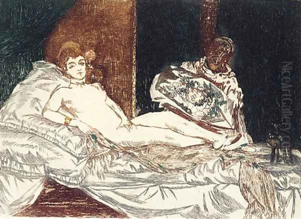 Olympia (Large Plate) Oil Painting by Edouard Manet