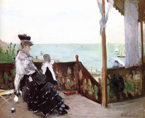 In a Villa at the Seaside 1874 Oil Painting by Berthe Morisot