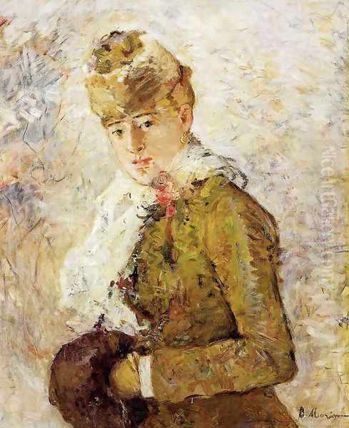 Winter (Woman with a Muff) 1880 Oil Painting by Berthe Morisot