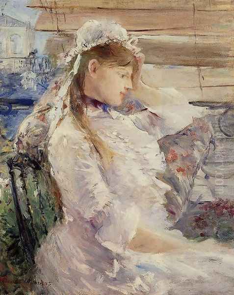 Behind The Blinds Oil Painting by Berthe Morisot