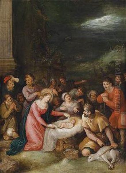 The Birth Of Christ Oil Painting by Frans II Francken