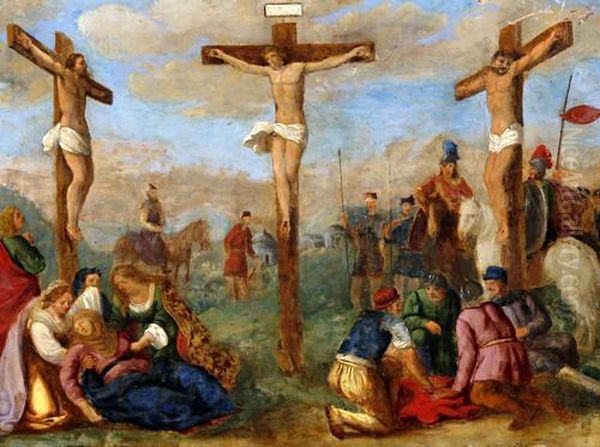 The Crucifixion Oil Painting by Frans II Francken