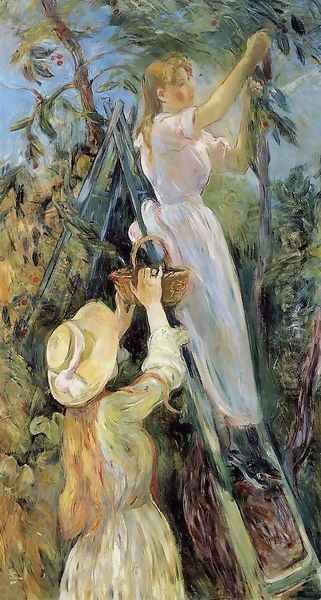 The Cherry Picker Oil Painting by Berthe Morisot