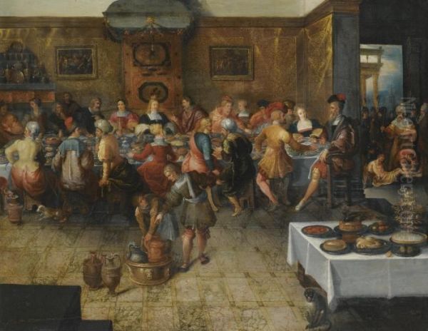 The Wedding At Cana Oil Painting by Frans II Francken