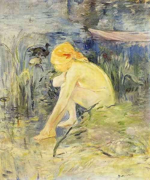 Bather Oil Painting by Berthe Morisot