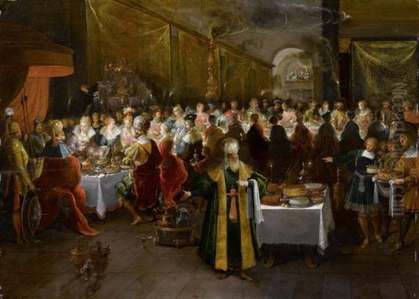 The Feast Of Belsazar Oil Painting by Frans II Francken