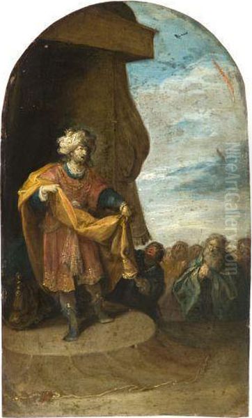 Saul Decouvre Qu'un Pan De Son Manteau A Ete Coupe Par David Oil Painting by Frans II Francken