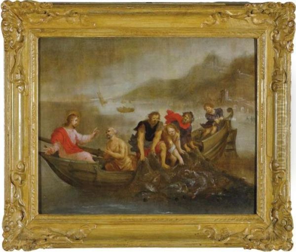 La Pesca Miracolosa Oil Painting by Frans II Francken