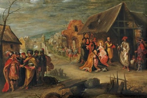 Anbetung Der Konige Oil Painting by Frans II Francken