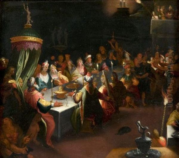 Le Festin De Balthazar Oil Painting by Frans II Francken