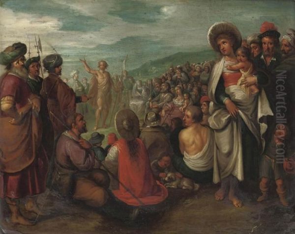 The Preaching Of Saint John The Baptist Oil Painting by Frans II Francken