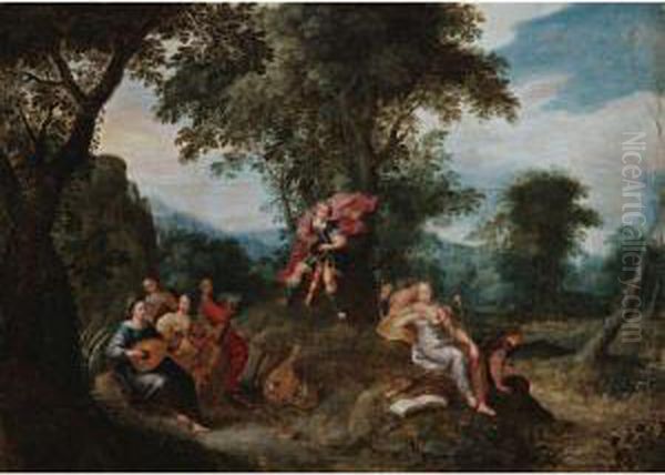 Apollo And The Muses Oil Painting by Frans II Francken