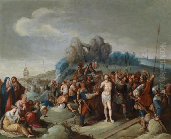 The Flagellation Of Christ Oil Painting by Frans II Francken