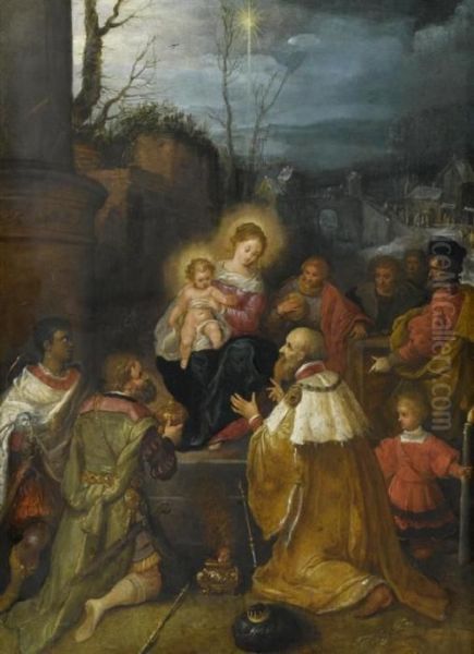 Adoration Of The Three Kings. Oil Painting by Frans II Francken