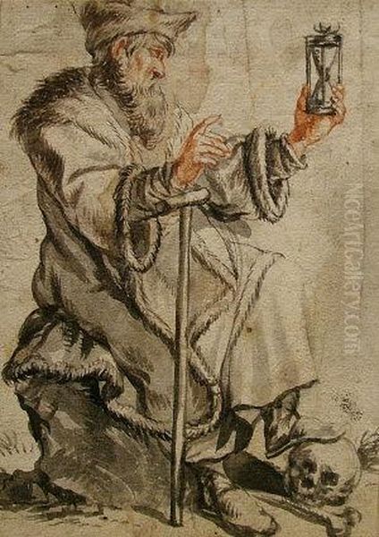 Study Of A Man Oil Painting by Frans II Francken