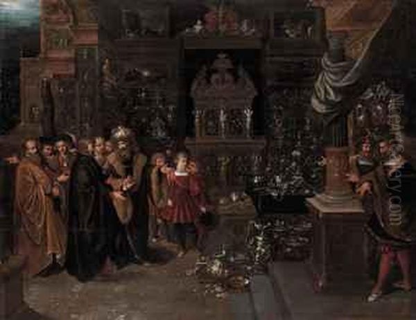 Solon And Croesus Oil Painting by Frans II Francken