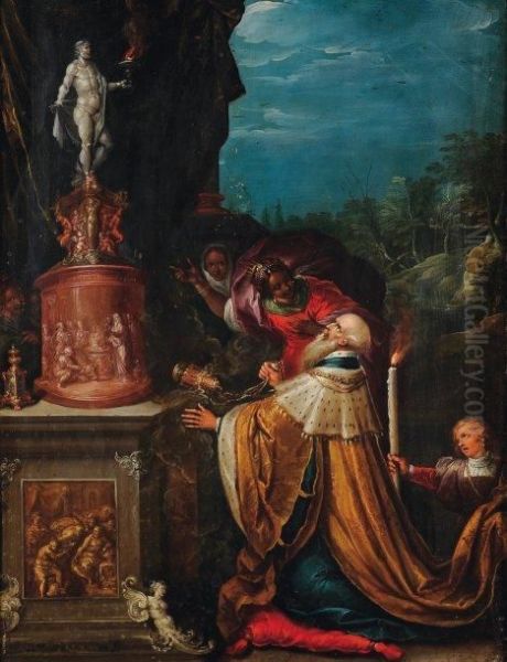 L'idolatrie De Salomon Oil Painting by Frans II Francken