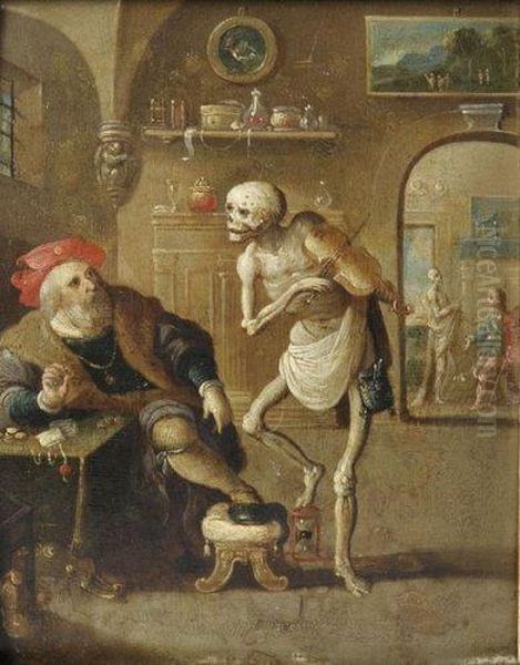 Le Mort Jouant Du Violon Oil Painting by Frans II Francken