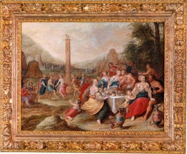 Werkstatt Der Tanz Um Dasgoldene Kalb Oil Painting by Frans II Francken