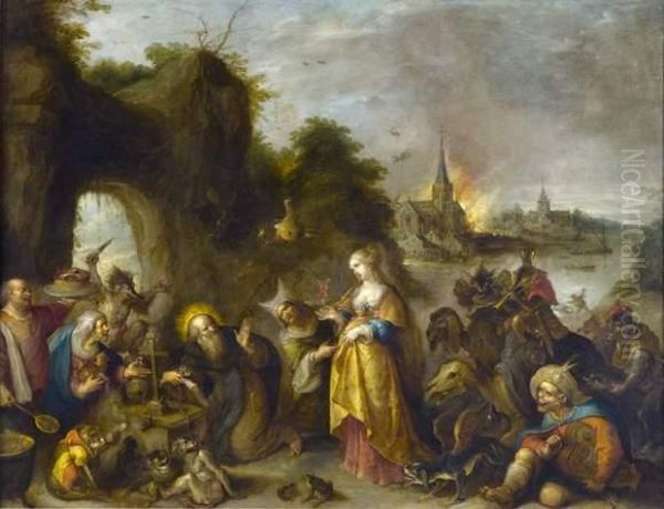 La Tentation De Saint Antoine Oil Painting by Frans II Francken