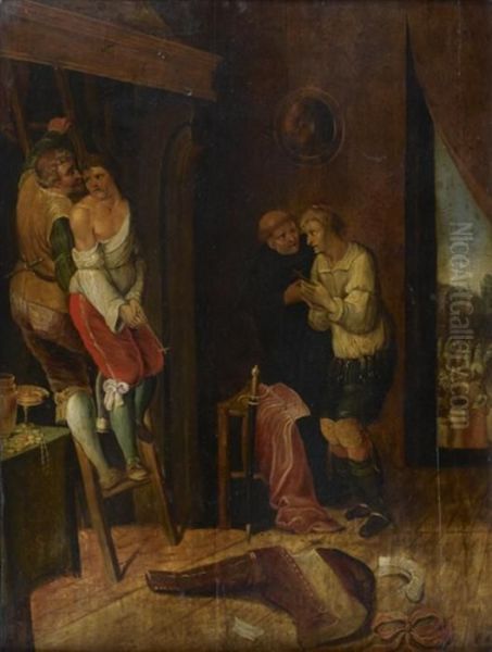 Scene De L'inquisition Oil Painting by Frans II Francken