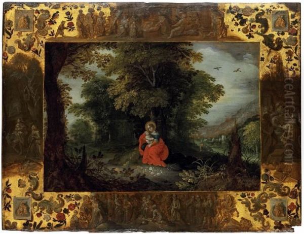 Rest On The Flight Into Egypt Oil Painting by Frans II Francken