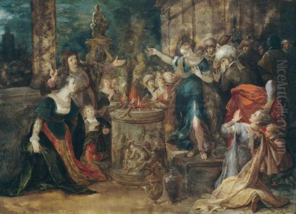 Scena Sacrificale Oil Painting by Frans II Francken