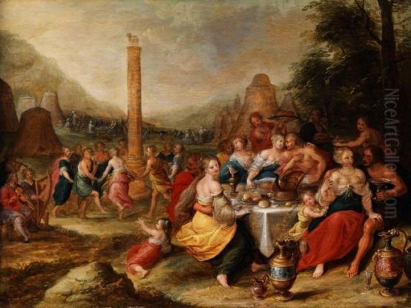 Der Tanz Um Das Goldene Kalb Oil Painting by Frans II Francken