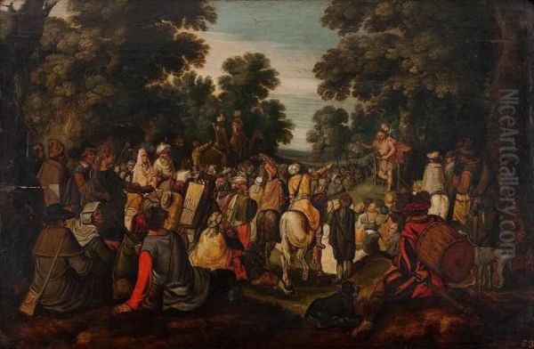 Die Waldpredigt Johannes Des Taufers Oil Painting by Frans II Francken