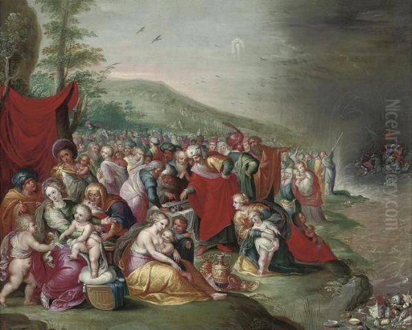 The Crossing Of The Red Sea Oil Painting by Frans II Francken