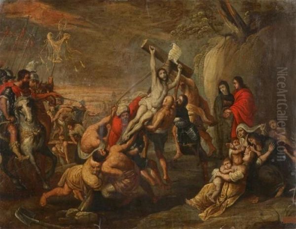 The Descent Of The Cross Oil Painting by Frans II Francken