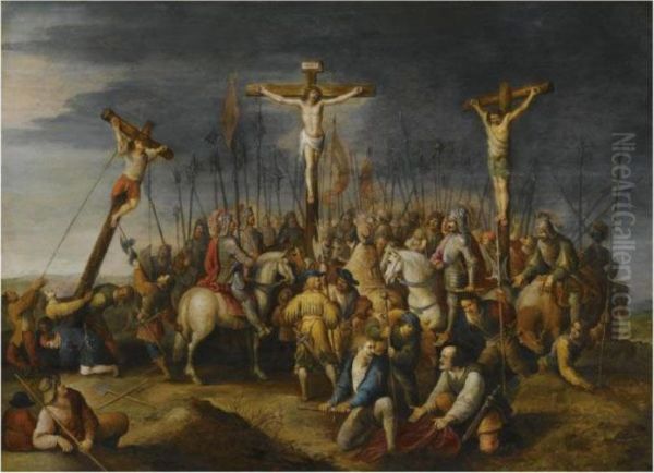 The Crucifixion Oil Painting by Frans II Francken