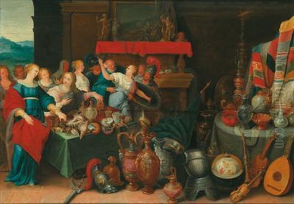 Achille Fra Le Figlie Di Licomede Oil Painting by Frans II Francken