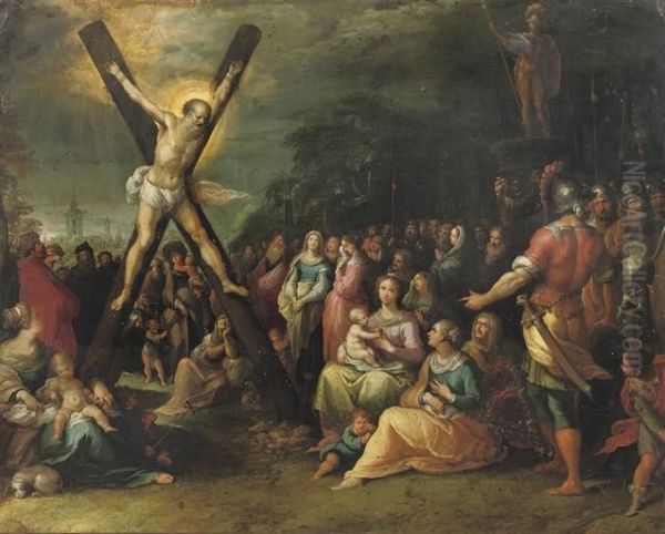 The Crucifixion Of Saint Andrew Oil Painting by Frans II Francken