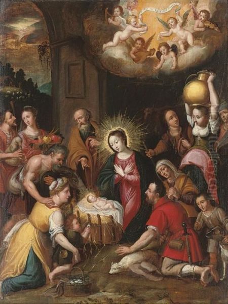 The Adoration Of The Shepherds Oil Painting by Frans II Francken