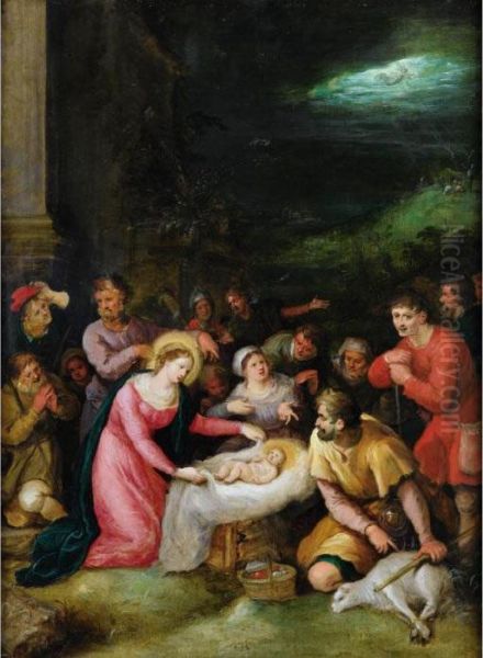 La Nativite Oil Painting by Frans II Francken