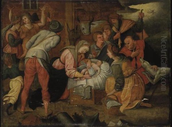 L'adoration Des Bergers Oil Painting by Frans II Francken