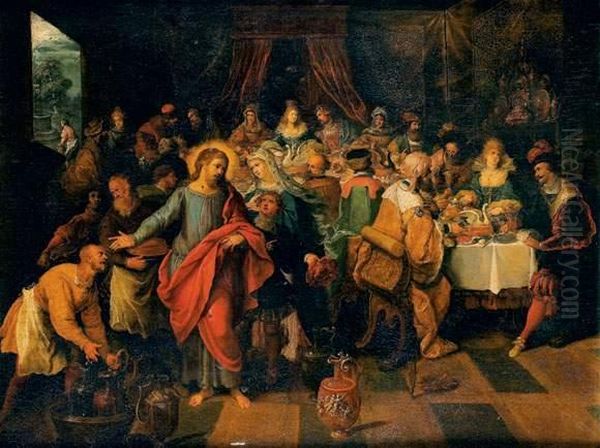 Le Repas Chez Simon Oil Painting by Frans II Francken